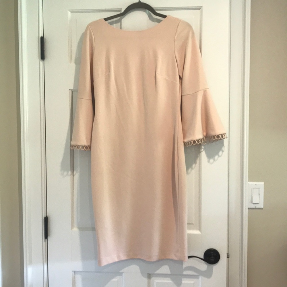Pink Calvin Klein dress with bellbottom sleeves